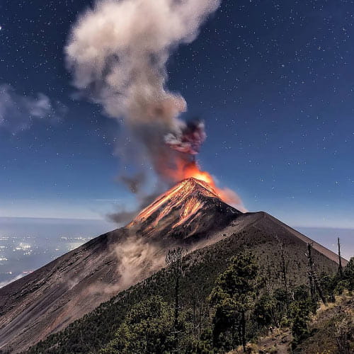 Los volcanes mas activos de Guatemala
